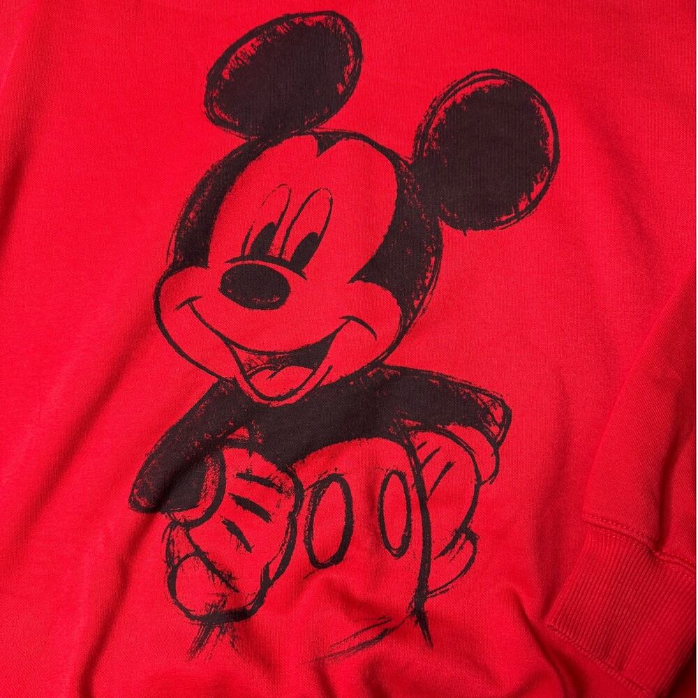 Disney Mickey Mouse Red Sketch Graphic Crewneck Sweatshirt Medium - Picture 5 of 9